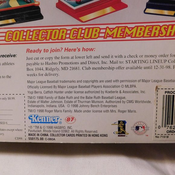 Kenner Starting Lineup Classic Doubles Derek Jeter and Rey Ordonez 1998 MLB - Picture 4 of 11